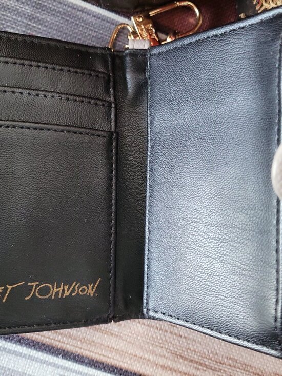 Betsey Johnson Medium Gray Mini Wallet Card Holder Coin Zip Keychain - Picture 5 of 5